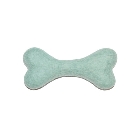 Aqua wool dog bone toy
