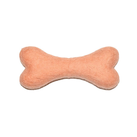 Peach colored bone dog toy
