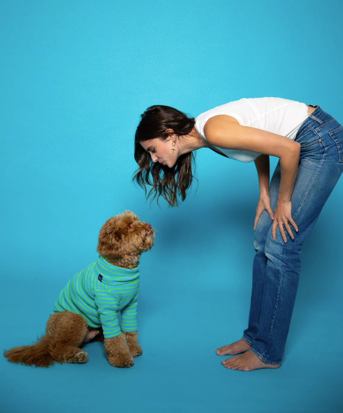 Taylor Hill with her labradoodle Tate