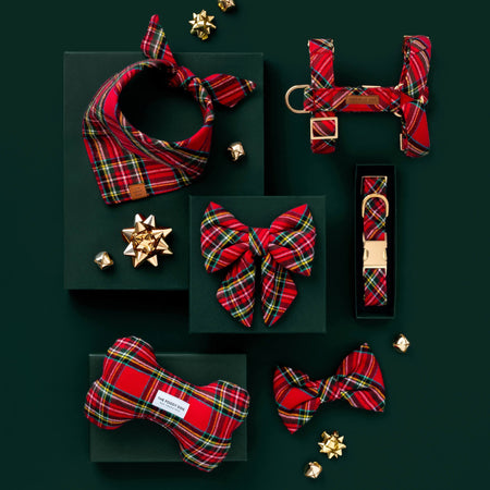 Tartan Plaid Flannel Bow Tie Collar