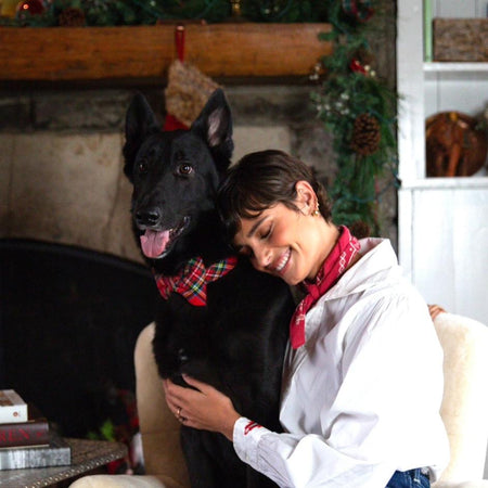 Tartan Plaid Flannel Bow Tie Collar