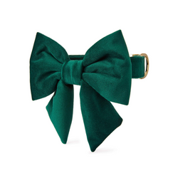 Forest Green Velvet Lady Bow Collar