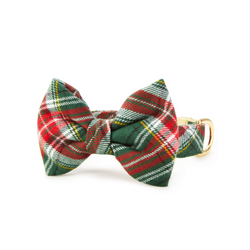 Holly Jolly Plaid Flannel Bow Tie Collar