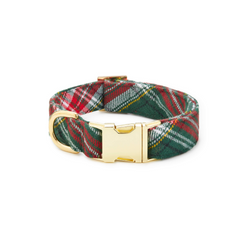 Holly Jolly Plaid Flannel Dog Collar