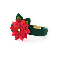 Poinsettia Dog Collar Flower Set