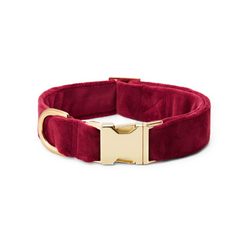 Burgundy Velvet Dog Collar